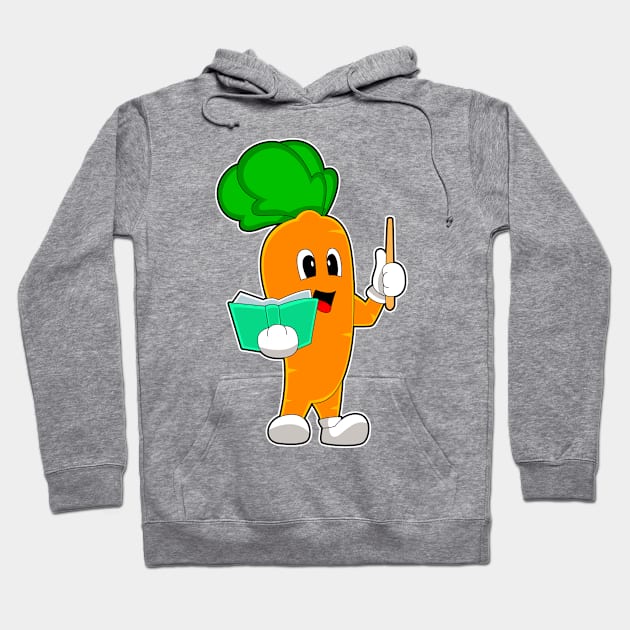 Carrot Teacher School book Hoodie by Markus Schnabel